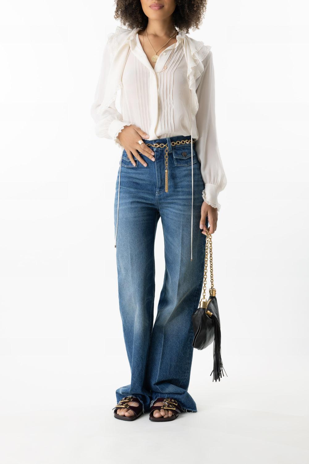 Ruffled Blouse-DSTY WHT-34-CLOTHINGTOPBLOUSE-CHLOÉ