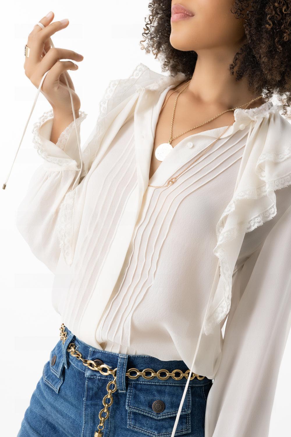 Ruffled Blouse-DSTY WHT-34-CLOTHINGTOPBLOUSE-CHLOÉ