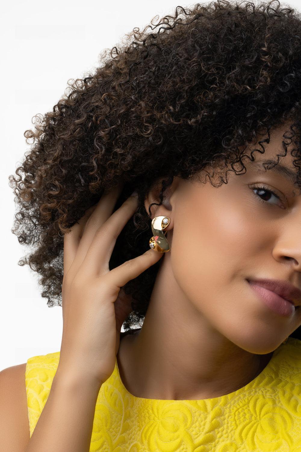 Infinity Diamond Earrings-YELLOW GOLD-JEWELRYFINE JEWELEARRING-DENISE CASSOU