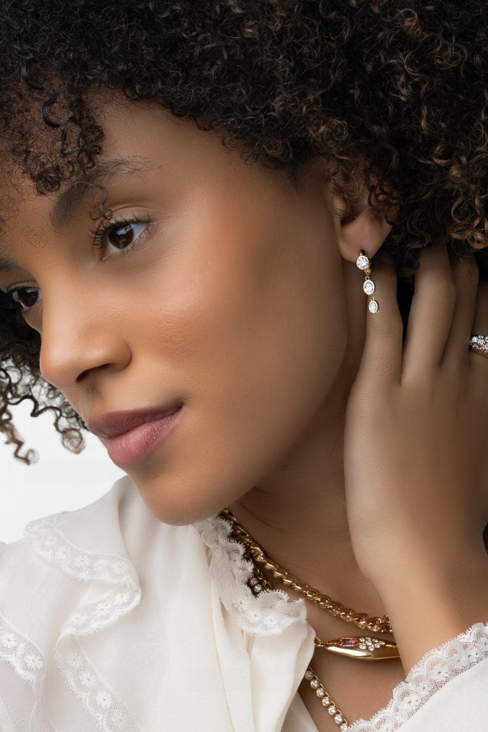 Diamond Tusk Drop Earrings-YELLOW GOLD-JEWELRYFINE JEWELEARRING-UNIFORM OBJECT