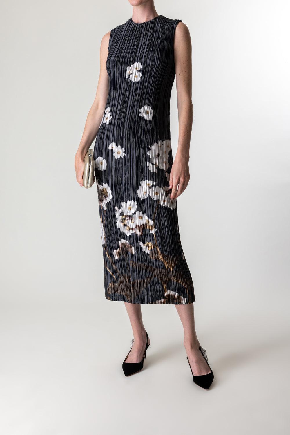 Pleated Sleeveless Dress-ELGARBLK-2-CLOTHINGDRESSCOCKTAIL-ERDEM