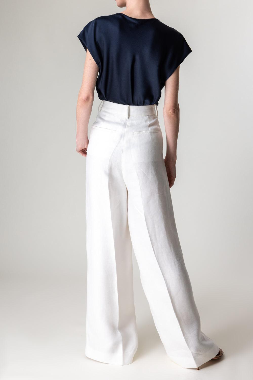 Cowl Neck Cap Sleeve Blouse - Coastal Blue-COASTLBL-XS-CLOTHINGTOPBLOUSE-VINCE