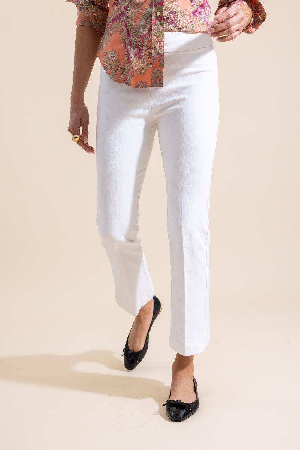 Leo Crop Flare Pant - White-WHITE-0-CLOTHINGPANTCROPPED-AVENUE MONTAIGNE