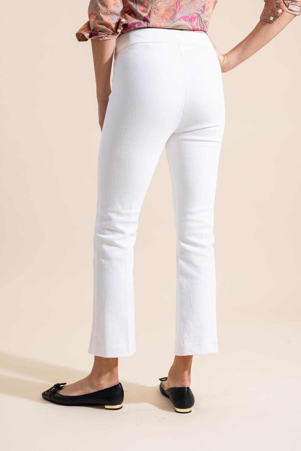 Leo Crop Flare Pant - White-WHITE-0-CLOTHINGPANTCROPPED-AVENUE MONTAIGNE