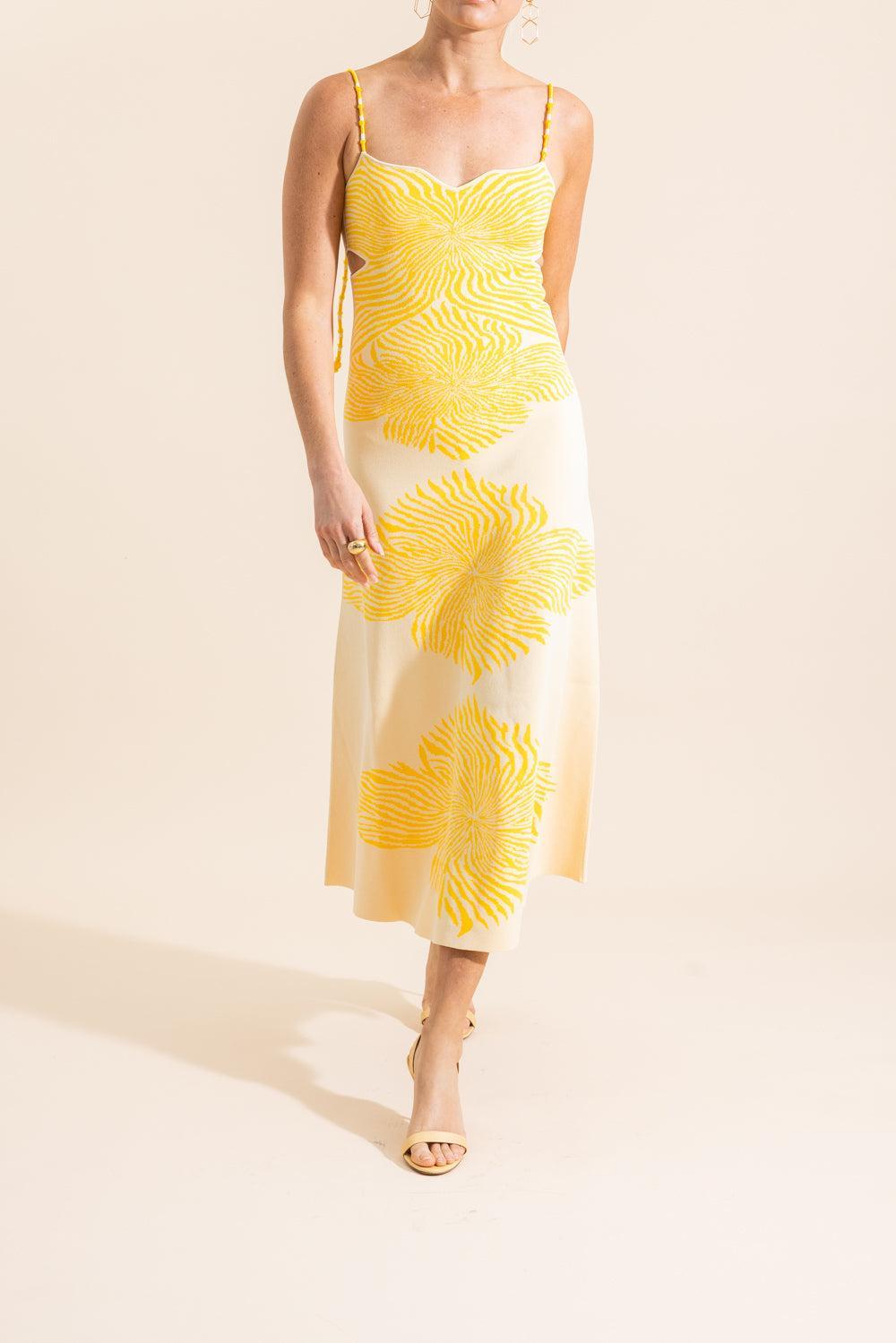 Rayana Dress - Yellow-YLWBLOOM-XS-CLOTHINGDRESSCASUAL-ALEXIS