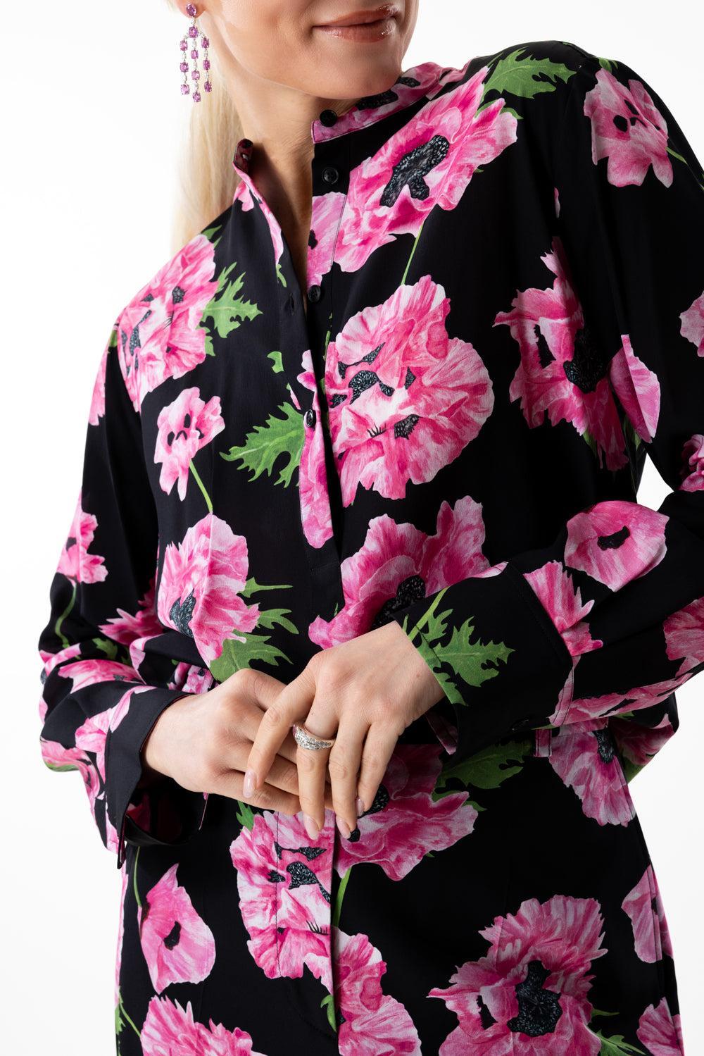Iconic Poppy Print Shirt-PINK/BLK-38-CLOTHINGTOPBLOUSE-STELLA MCCARTNEY