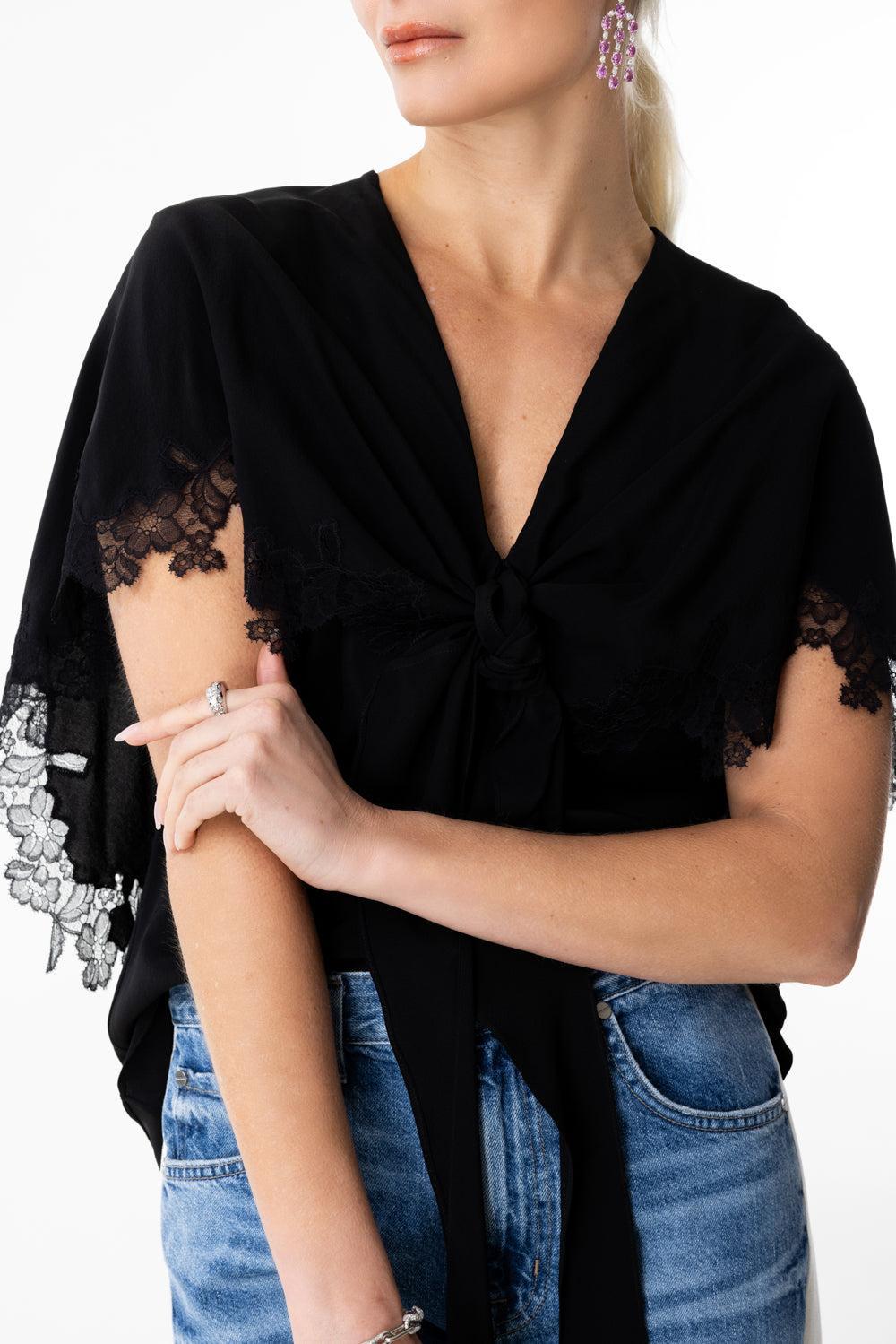 Lace Detailed Top-BLACK-38-CLOTHINGTOPBLOUSE-STELLA MCCARTNEY