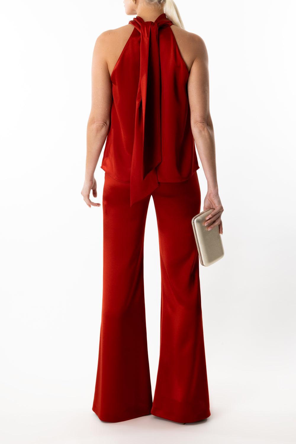 Atruvia Trouser-BRICK-38-CLOTHINGPANTWIDE LEG-GALVAN LONDON