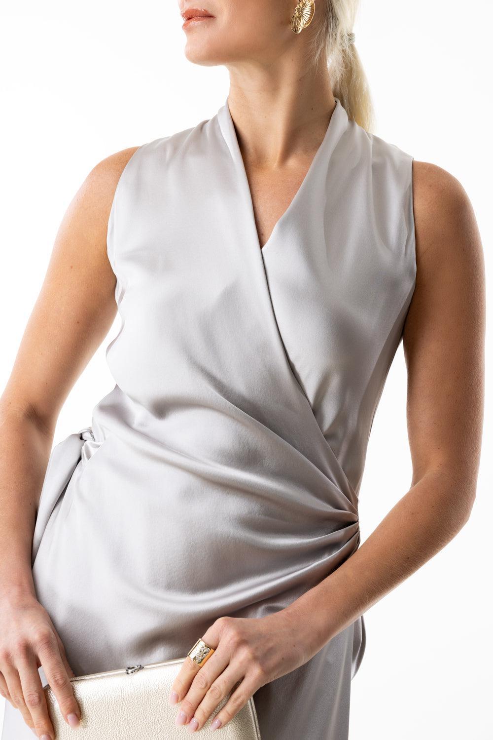 Vickie Dress - Silver-SILVER-P-CLOTHINGDRESSGOWN-PETER COHEN
