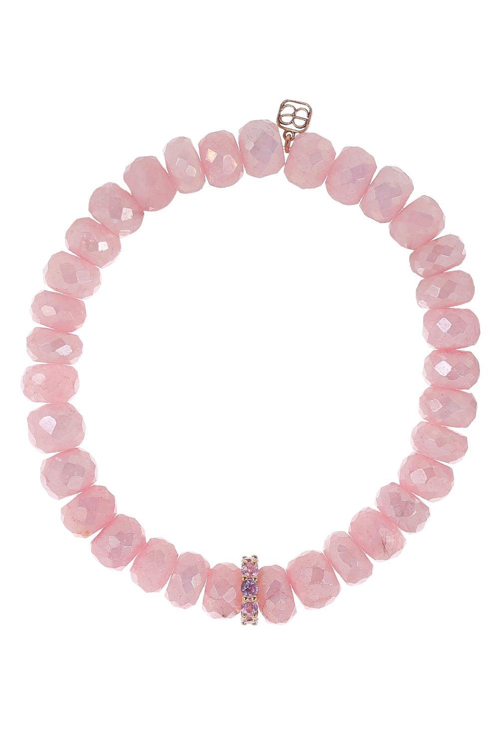 Pink Moonstone Moroccan Flower Charm Bracelet-YELLOW GOLD-JEWELRYFINE JEWELBRACELET O-SYDNEY EVAN