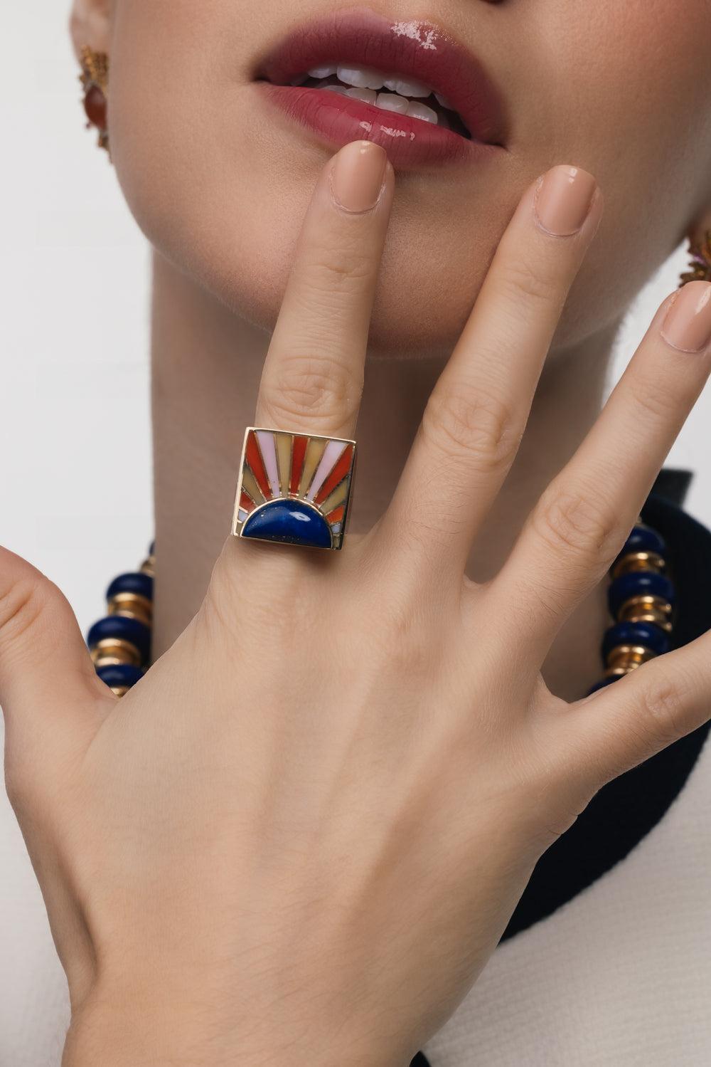 Sun Ray Ring-YELLOW GOLD-7-JEWELRYFINE JEWELRING-GRACE WINFREY