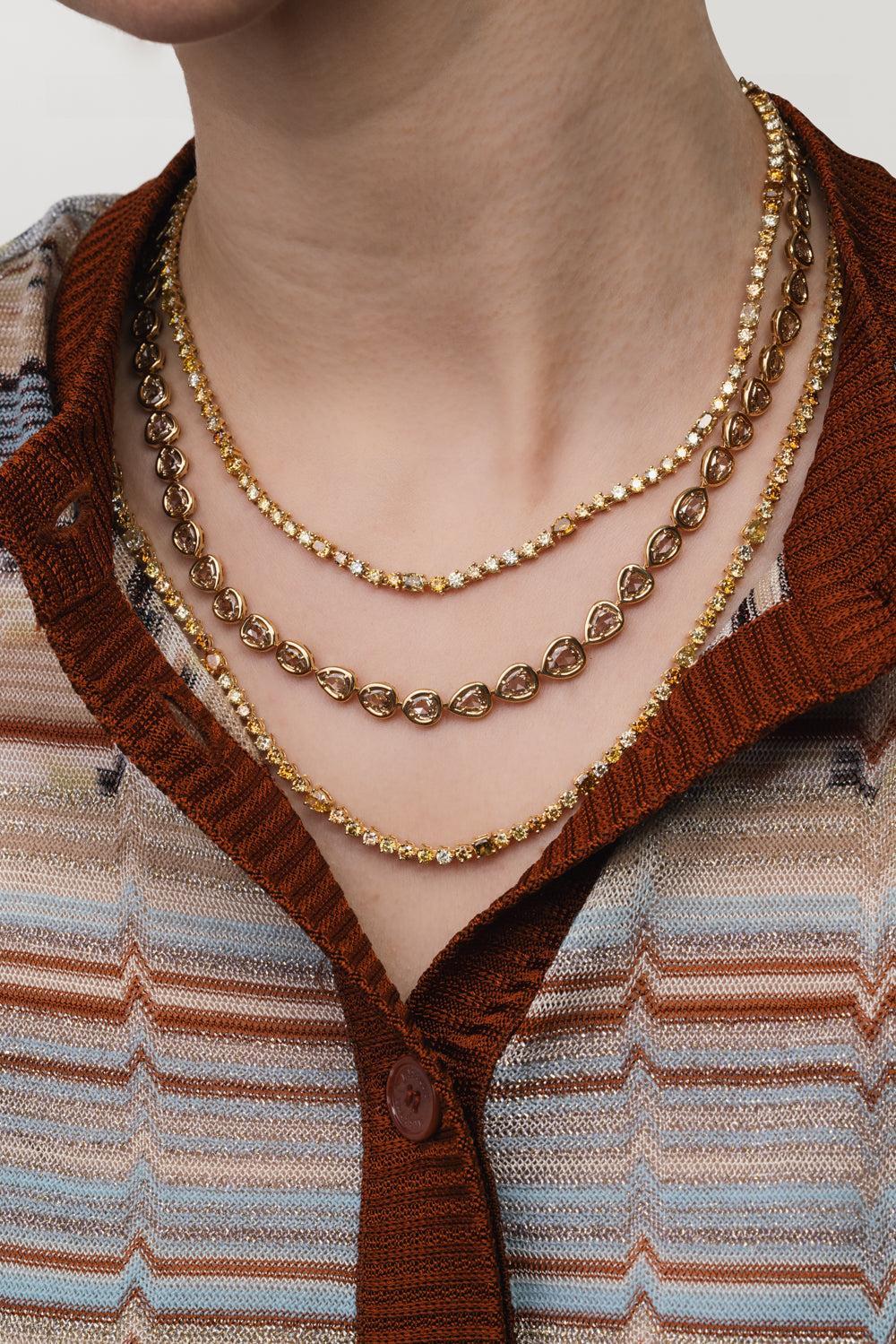 Rose Cut Diamond Necklace-YELLOW GOLD-JEWELRYFINE JEWELNECKLACE O-SUTRA