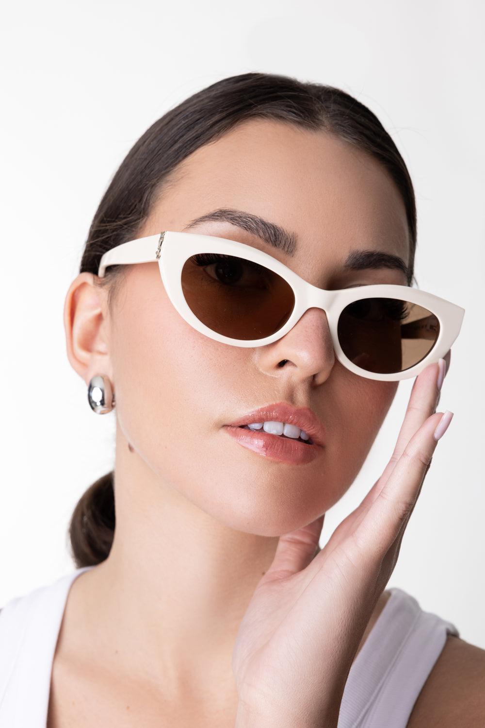 Acetate Cat-Eye Sunglasses-IV/IV/BR-O/S-ACCESSORIESUNGLASSES-SAINT LAURENT