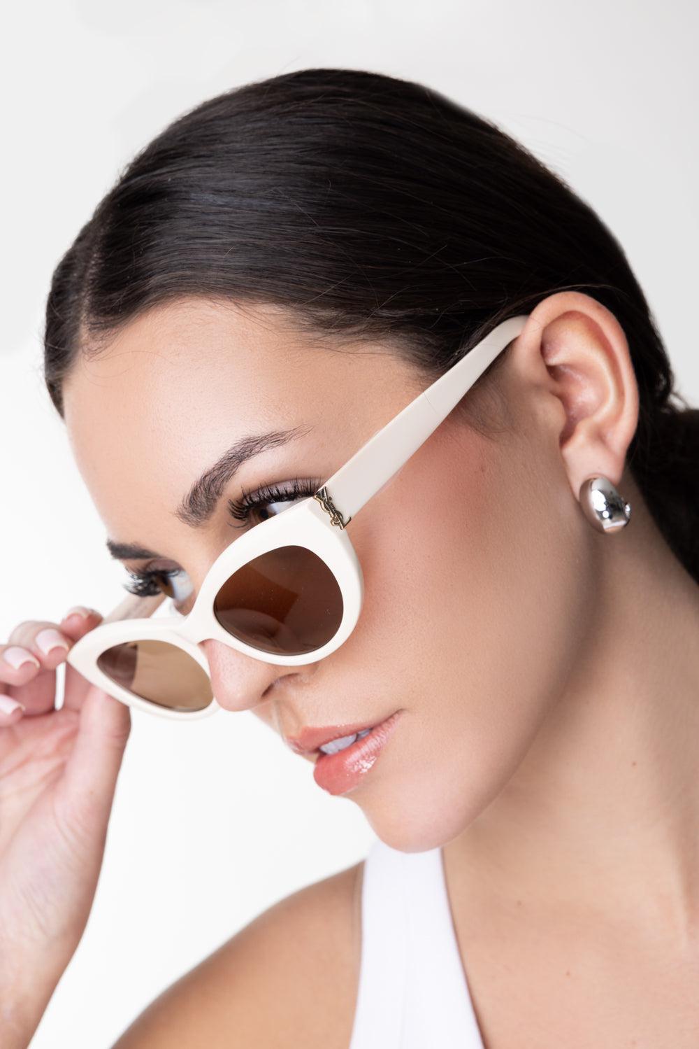 Acetate Cat-Eye Sunglasses-IV/IV/BR-O/S-ACCESSORIESUNGLASSES-SAINT LAURENT