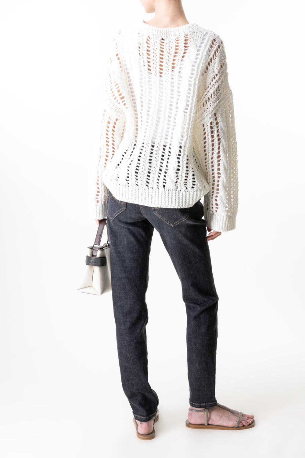 Stretch Slim Trousers - Dark Black Denim-DRKBLKDN-38-CLOTHINGPANTSLIM FIT-BRUNELLO CUCINELLI
