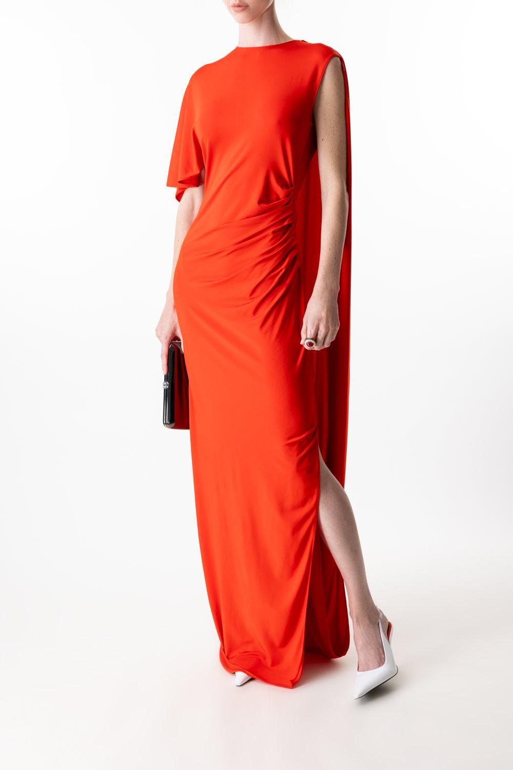 Asymmetric Gown-RED-40-CLOTHINGDRESSGOWN-STELLA MCCARTNEY