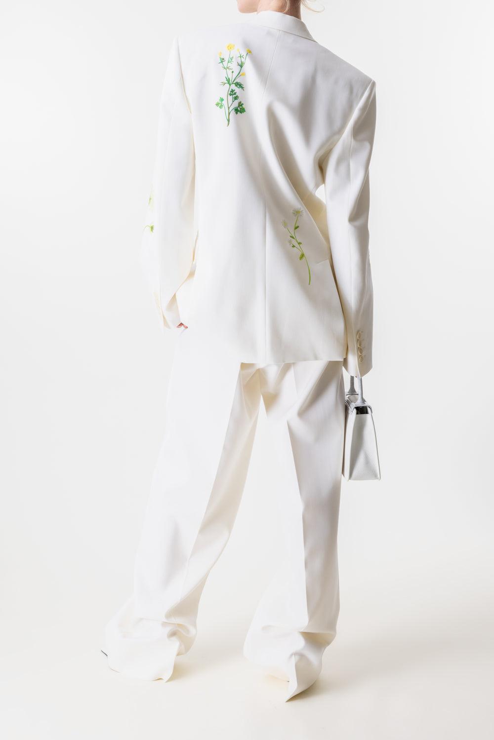 Embroidered Double Breasted Jacket-CREAM-38-CLOTHINGJACKETBLAZERS-STELLA MCCARTNEY