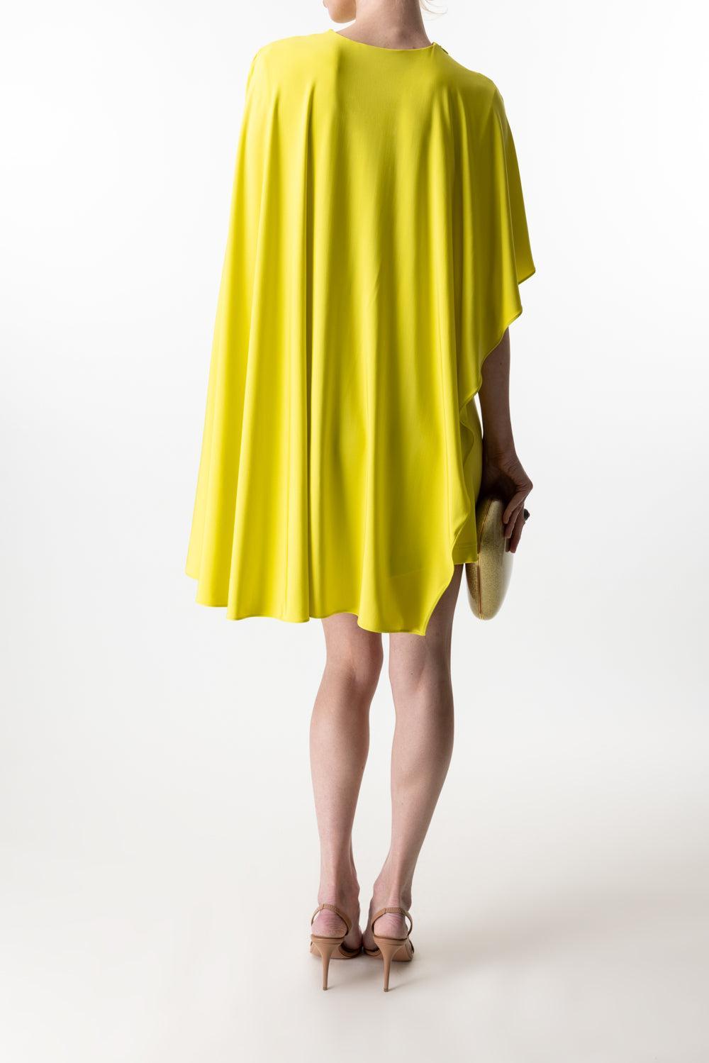 Asymmetric Mini Dress-LIME-38-CLOTHINGDRESSCOCKTAIL-STELLA MCCARTNEY