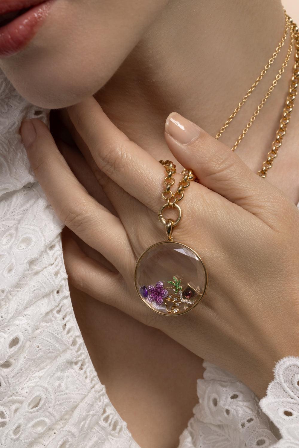 Jupiter Locket Belcher Chain Necklace-YELLOW GOLD-18-JEWELRYFINE JEWELNECKLACE O-LOQUET