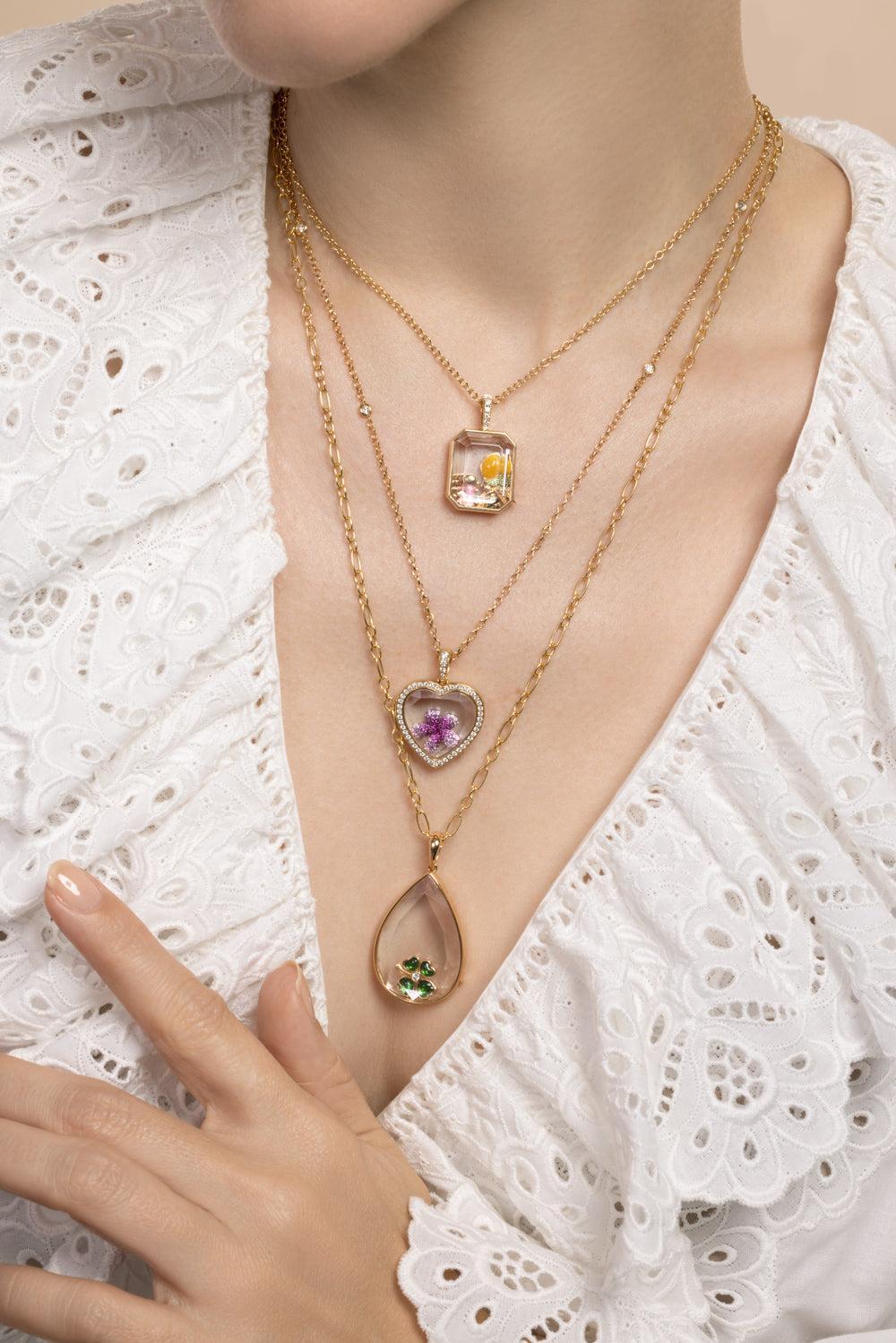 Nova Teardrop Locket Necklace-YELLOW GOLD-22-JEWELRYFINE JEWELNECKLACE O-LOQUET