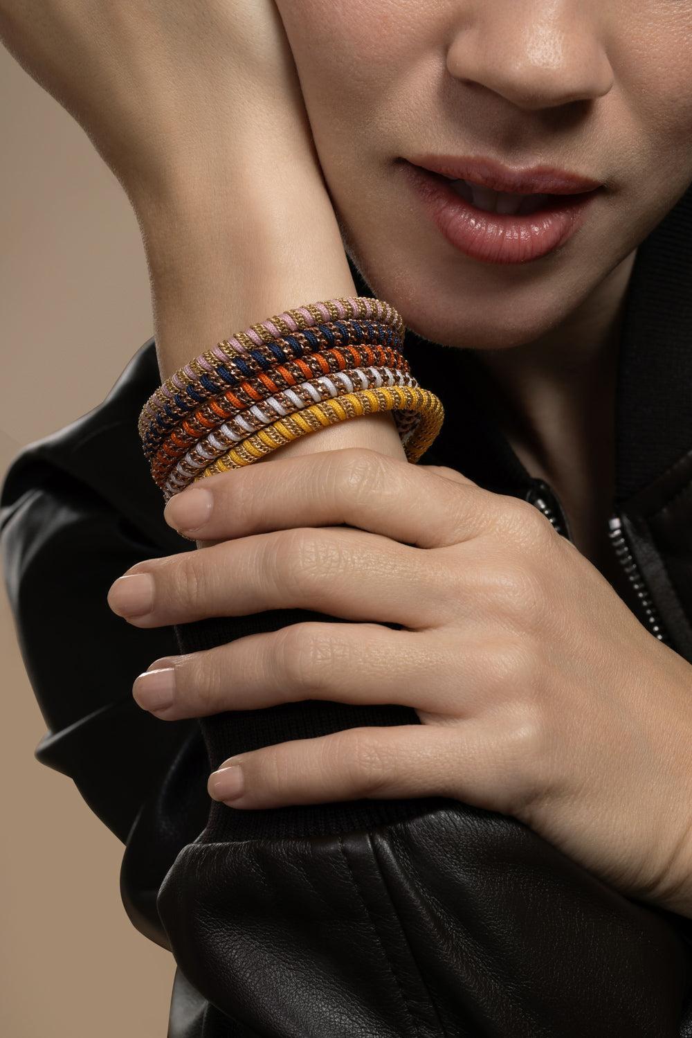 Blue Gio Stretch Bracelet - Rose Gold-ROSE GOLD-JEWELRYFINE JEWELBRACELET O-ROBERTO DEMEGLIO