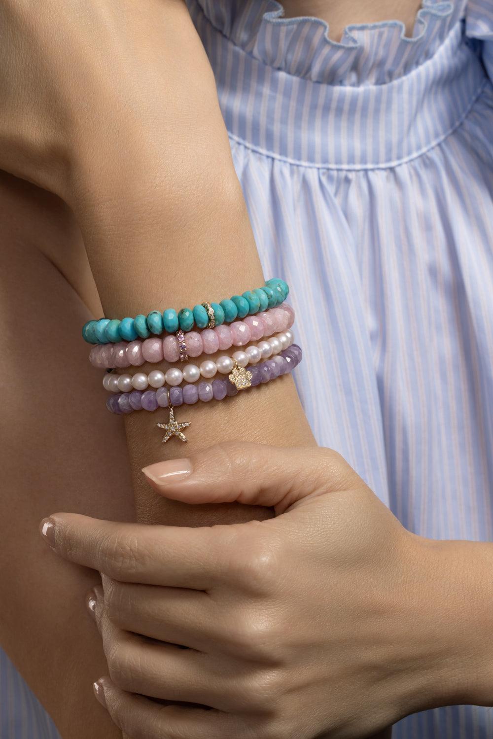 Morganite Large Cocktail Charm Bracelet-YELLOW GOLD-JEWELRYFINE JEWELBRACELET O-SYDNEY EVAN