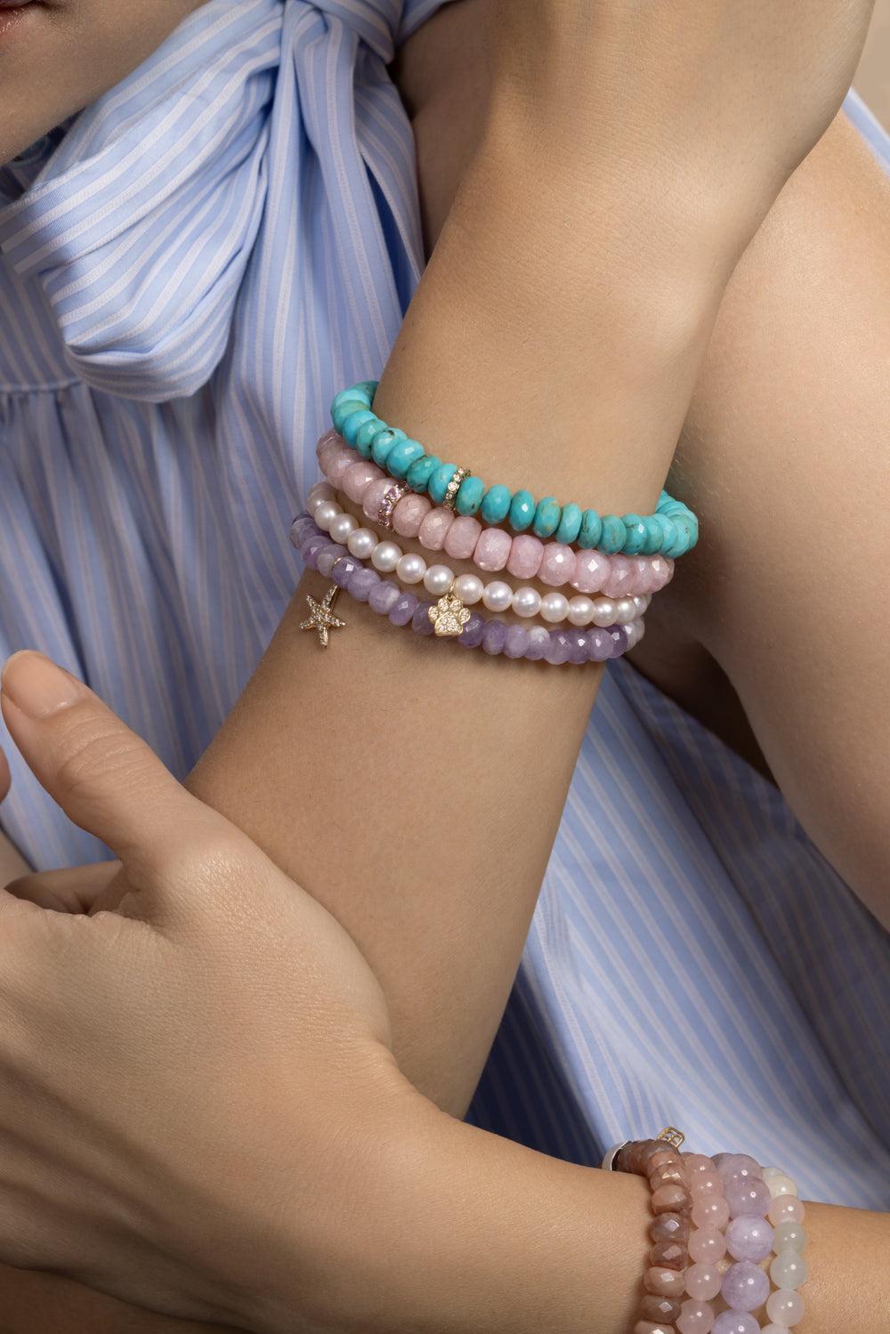 Morganite Large Cocktail Charm Bracelet-YELLOW GOLD-JEWELRYFINE JEWELBRACELET O-SYDNEY EVAN