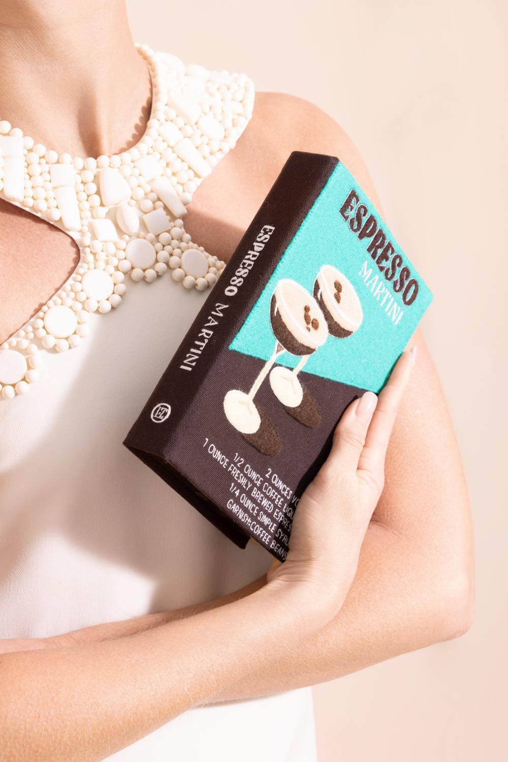 Espresso Martini Book Clutch Bag-BROWN-HANDBAGCLUTCHES-OLYMPIA LE TAN