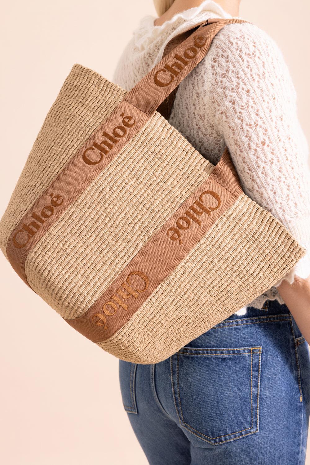 Woody Large Basket - Dusty Stone-DUSTYTN-HANDBAGTOTES-CHLOÉ