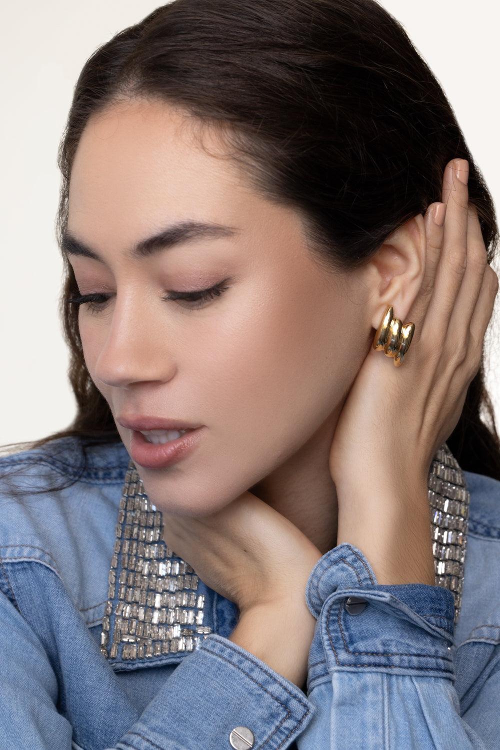 Large Claire Earrings-YELLOW GOLD-JEWELRYFINE JEWELEARRING-ANITA KO