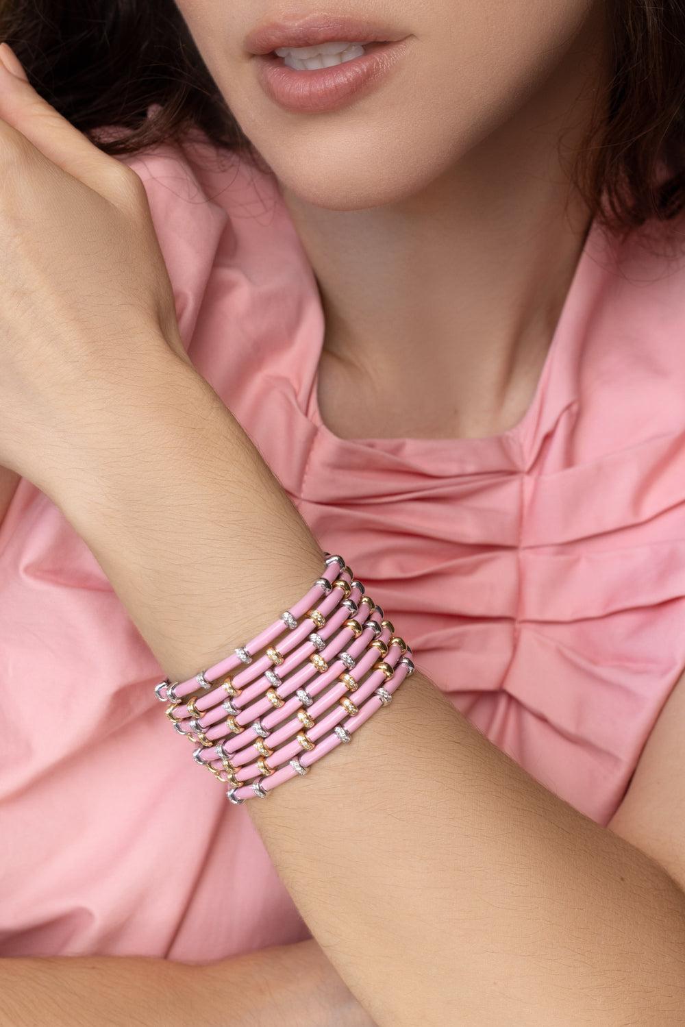 Pink Carly Bracelet - White Gold-WHITE GOLD-JEWELRYFINE JEWELBRACELET O-SIDNEY GARBER