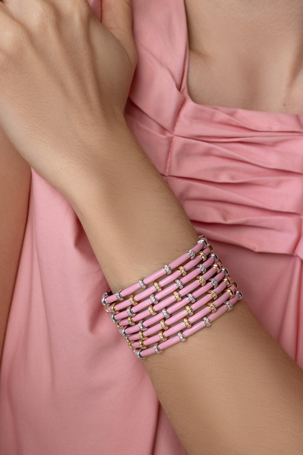 Pink Carly Bracelet - White Gold-WHITE GOLD-JEWELRYFINE JEWELBRACELET O-SIDNEY GARBER