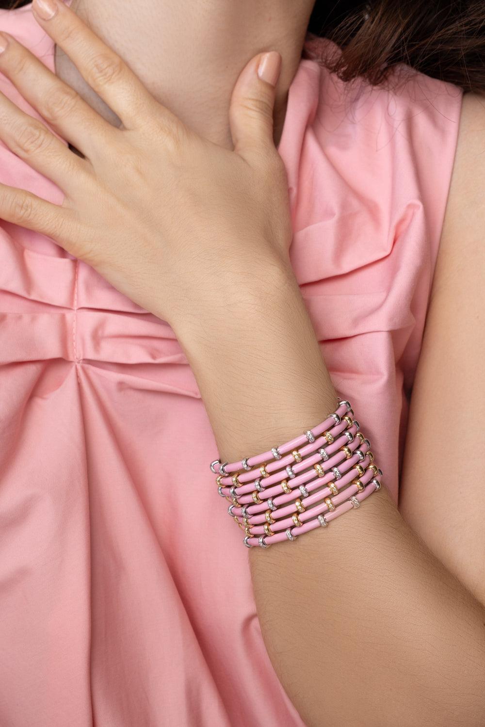 Pink Carly Bracelet - White Gold-WHITE GOLD-JEWELRYFINE JEWELBRACELET O-SIDNEY GARBER