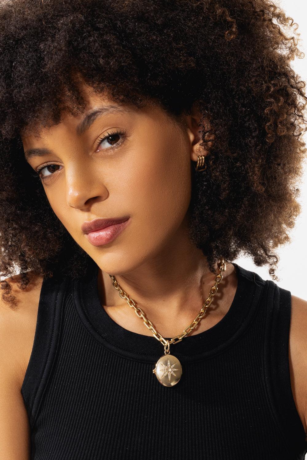 Huxley Coil Link Huggie Earrings-YELLOW GOLD-JEWELRYFINE JEWELEARRING-WALTERS FAITH