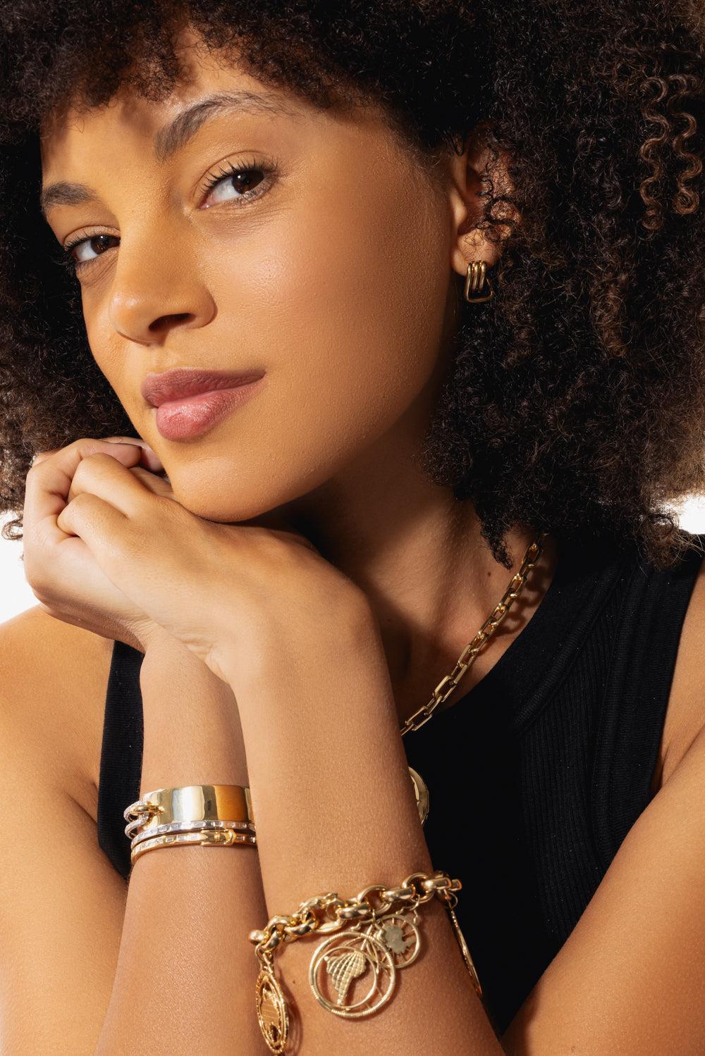 Huxley Coil Link Huggie Earrings-YELLOW GOLD-JEWELRYFINE JEWELEARRING-WALTERS FAITH
