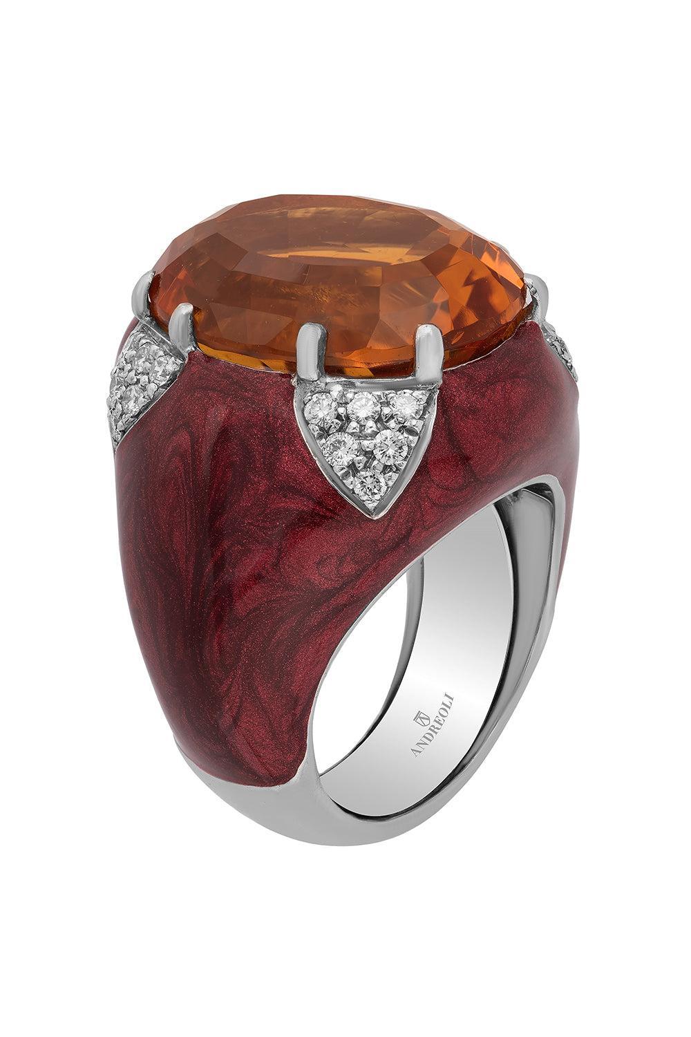 Citrine Red Oval Ring-SILVER-7-JEWELRYFINE JEWELRING-ANDREOLI