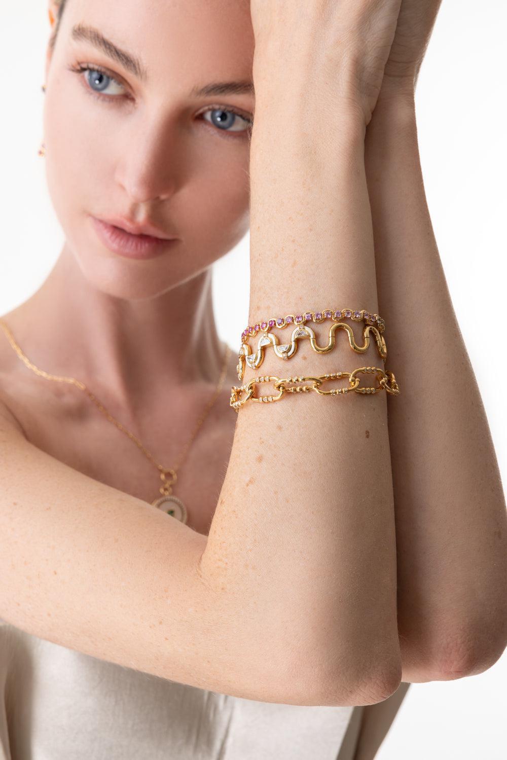 Markeli Link Bracelet-YELLOW GOLD-7-JEWELRYFINE JEWELBRACELET O-STATE PROPERTY