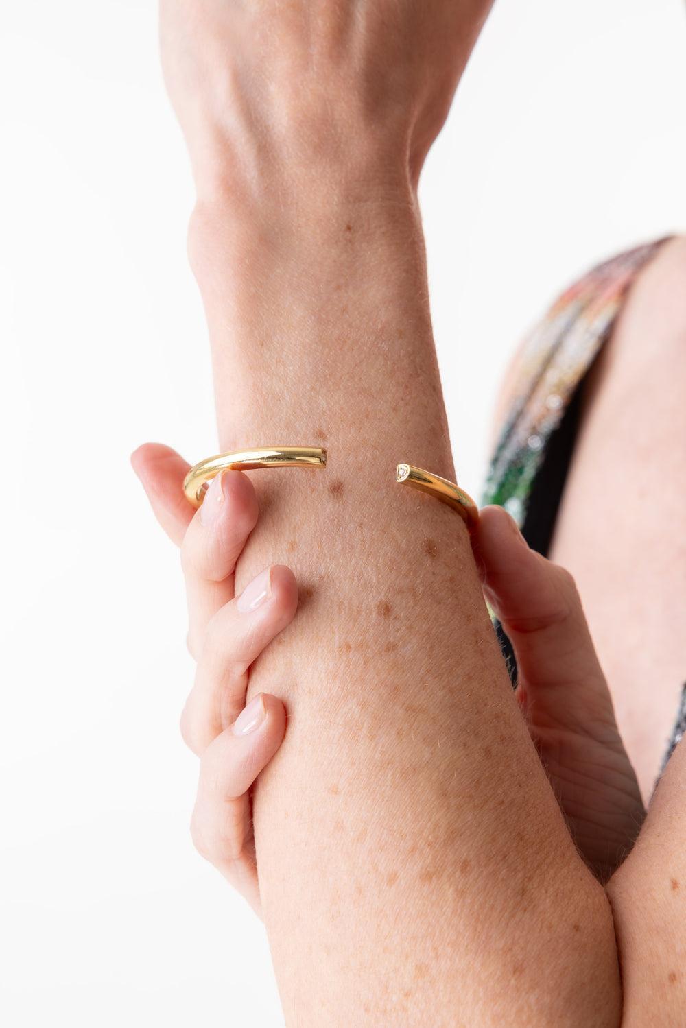 Thoby Tubular Diamond Cuff Bracelet-YELLOW GOLD-6.5-JEWELRYFINE JEWELBRACELET O-WALTERS FAITH