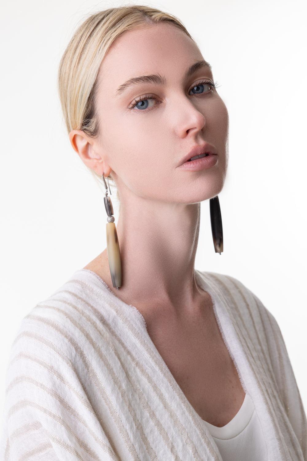 Horn Drop Earrings-TRBLHORN-O/S-JEWELRYBOUTIQUEEARRING-BRUNELLO CUCINELLI