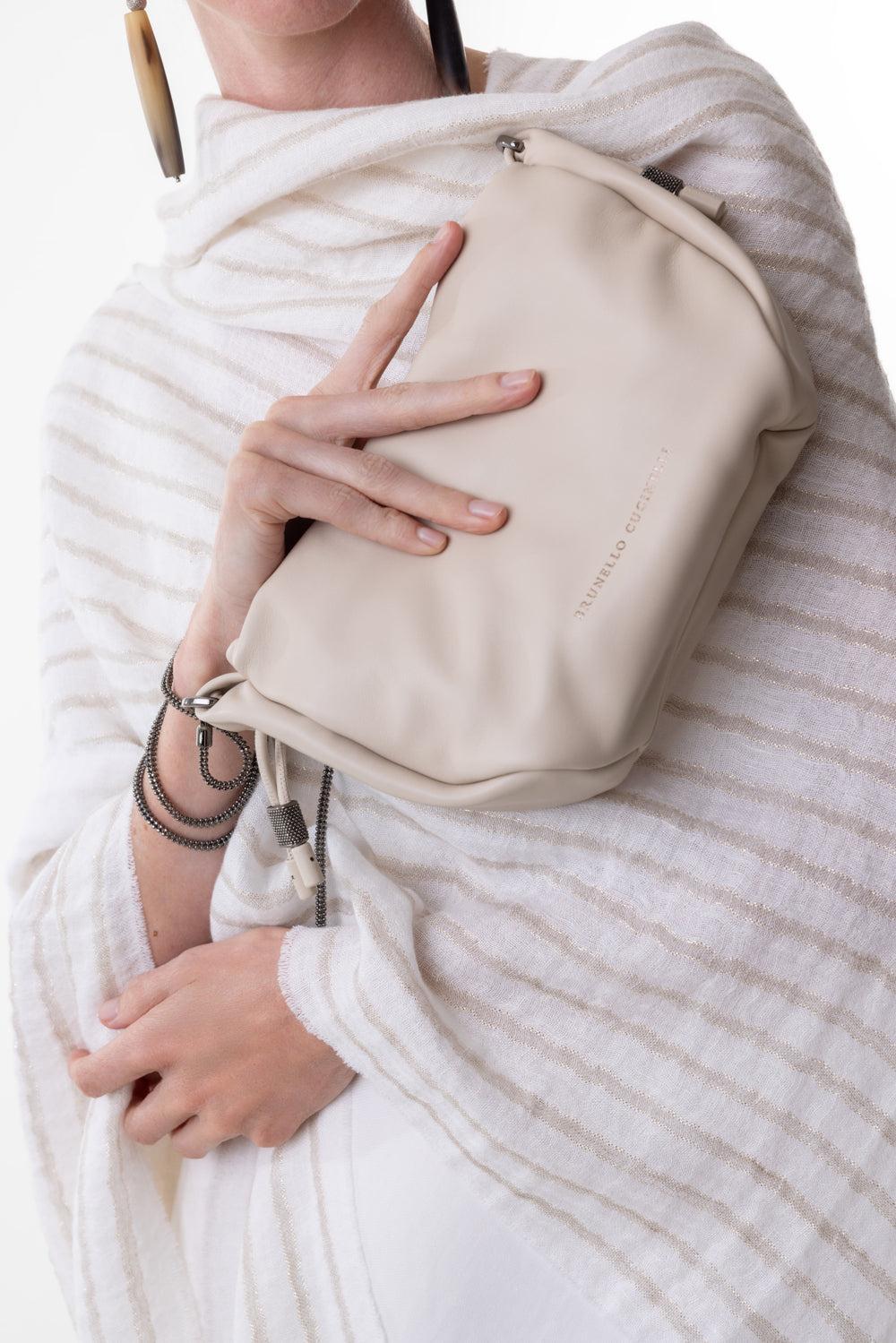 Mini Mellow Bucket Bag-IVORY-O/S-HANDBAGSHOULDER-BRUNELLO CUCINELLI