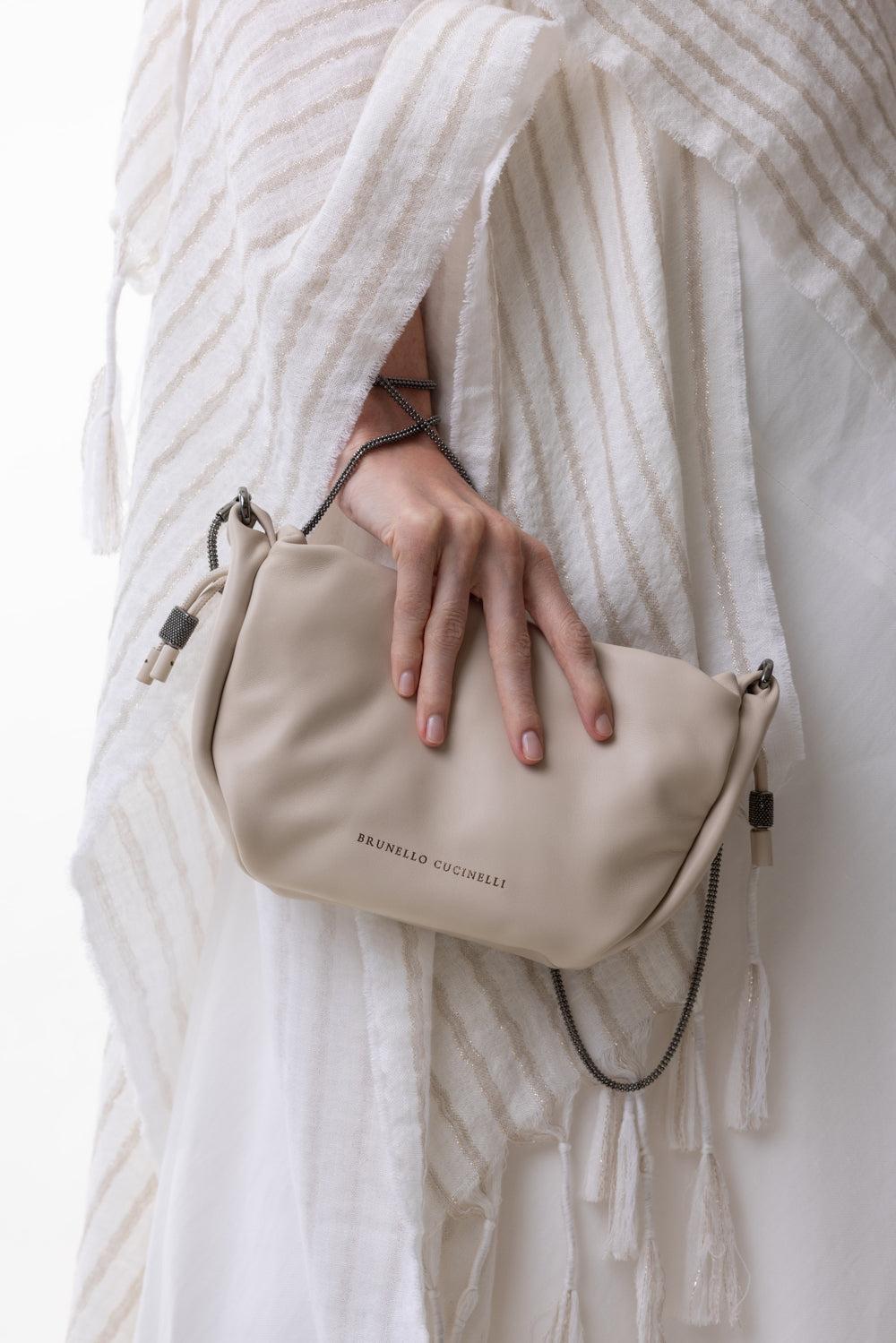 Mini Mellow Bucket Bag-IVORY-O/S-HANDBAGSHOULDER-BRUNELLO CUCINELLI