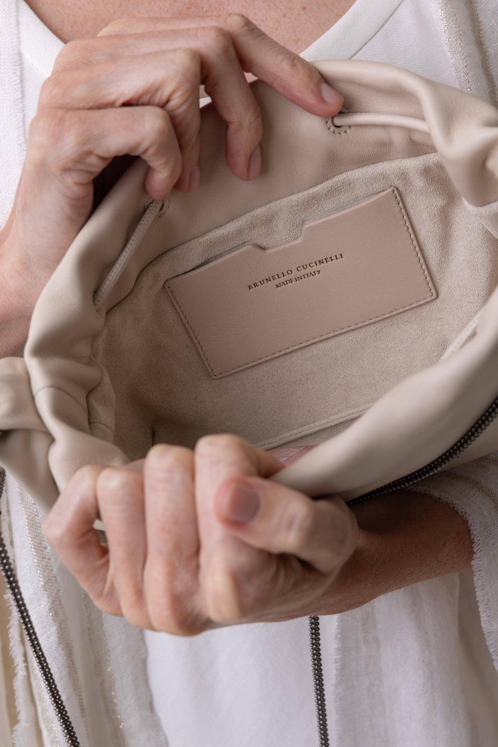 Mini Mellow Bucket Bag-IVORY-O/S-HANDBAGSHOULDER-BRUNELLO CUCINELLI