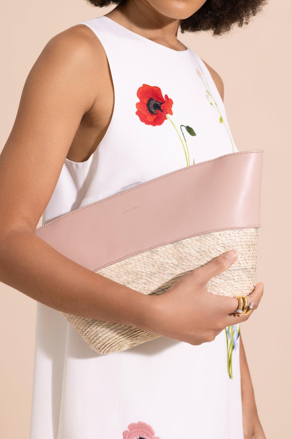 Basket Clutch - Blush Pink-PINK-HANDBAGCLUTCHES-ALTUZARRA