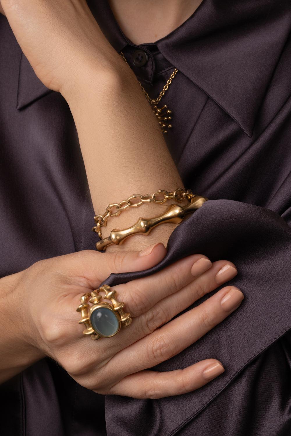 Chrona Chain Bracelet-YELLOW GOLD-M-JEWELRYFINE JEWELBRACELET O-VRAM