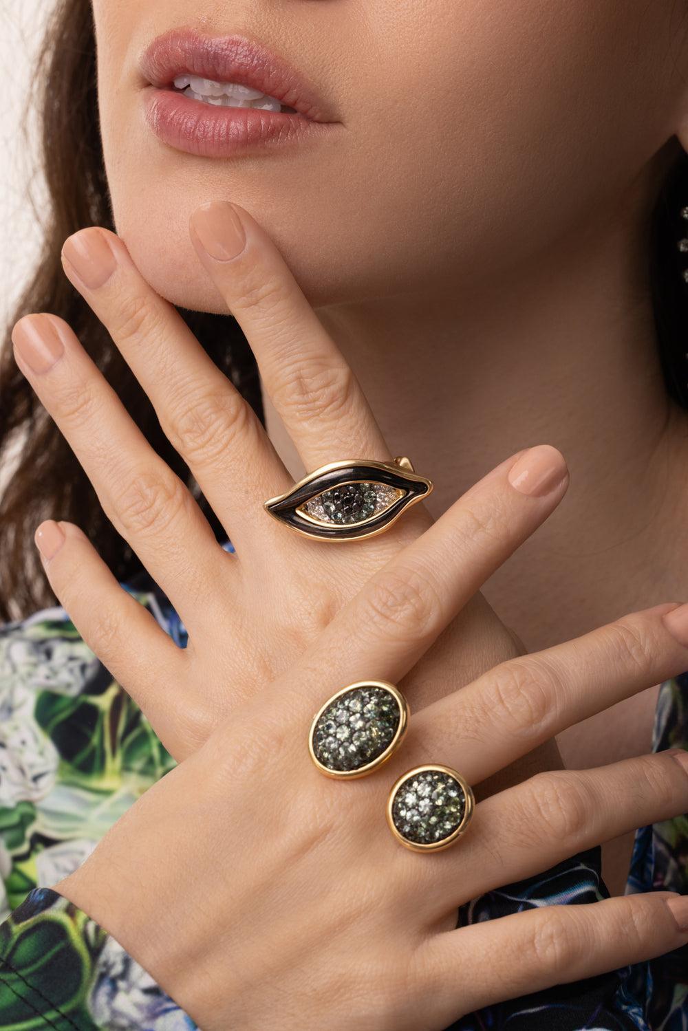 Green Sapphire Eye of Chrona Ring-YELLOW GOLD-7-JEWELRYFINE JEWELRING-VRAM