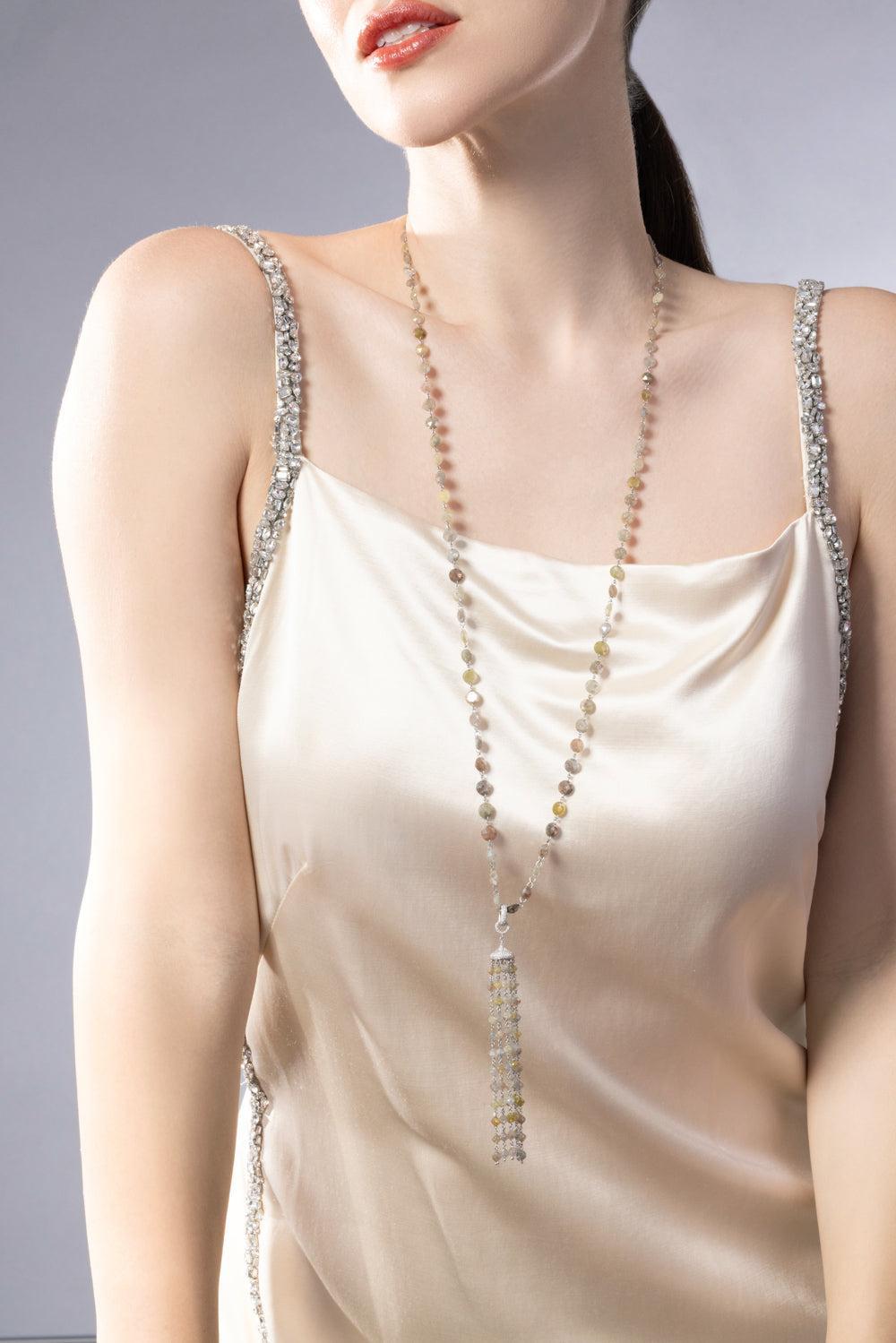 Ethereal Tassel In The Rough Pendant-PLATINUM-JEWELRYFINE JEWELPENDANT-64 FACETS