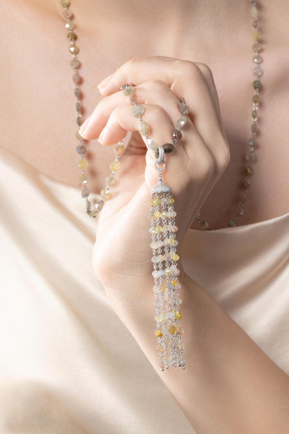 Ethereal Tassel In The Rough Pendant-PLATINUM-JEWELRYFINE JEWELPENDANT-64 FACETS