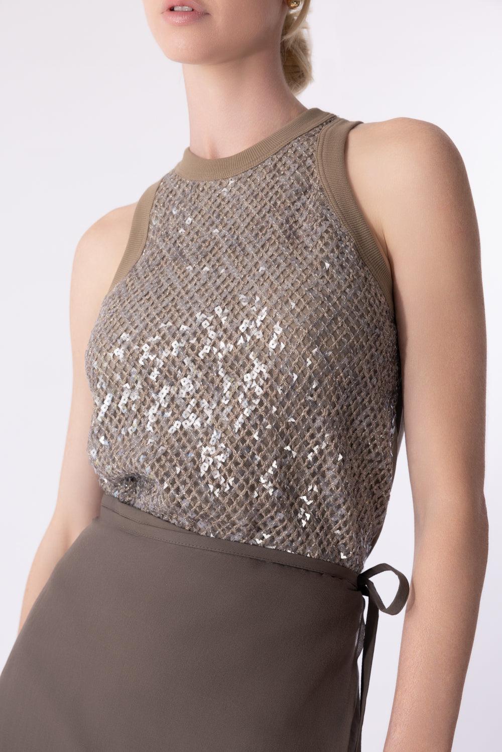 Dazzling Embroidered Tank - Nutshell-NUTSHELL-XS-CLOTHINGTOPTANK-BRUNELLO CUCINELLI