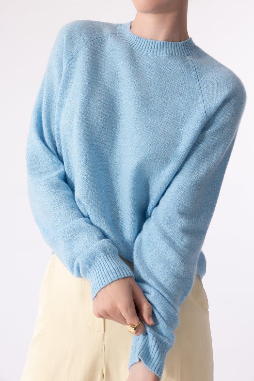 Shrunken Crewneck - Cameo Blue-CAMEOBLU-XS-CLOTHINGTOPSWEATER-MINNIE ROSE