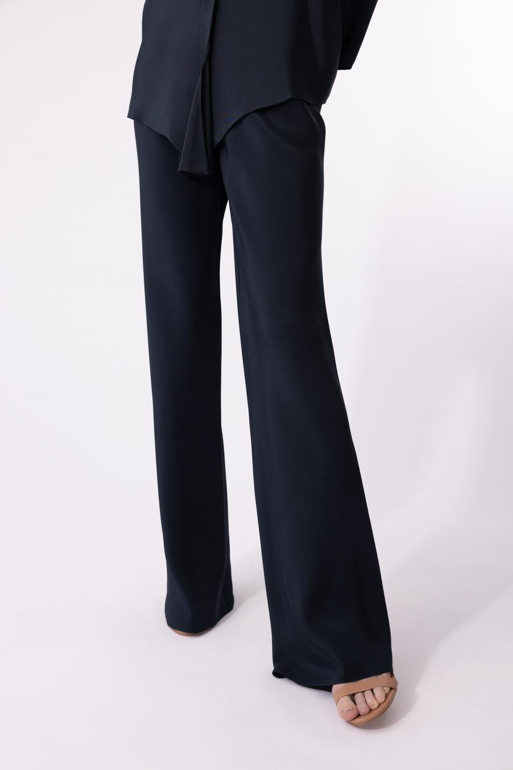 Pull On Pant - Navy-NAVY-P-CLOTHINGPANTWIDE LEG-PETER COHEN